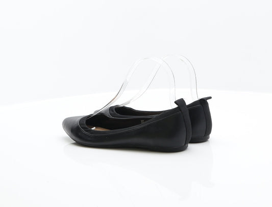 George Womens Black Leather Ballet Flat UK 3 36