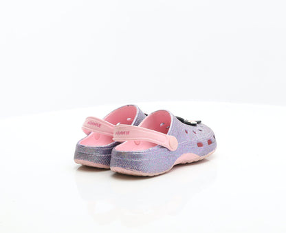 Preworn Girls Purple Rubber Clog Flat UK 10 28 - Minnie Mouse