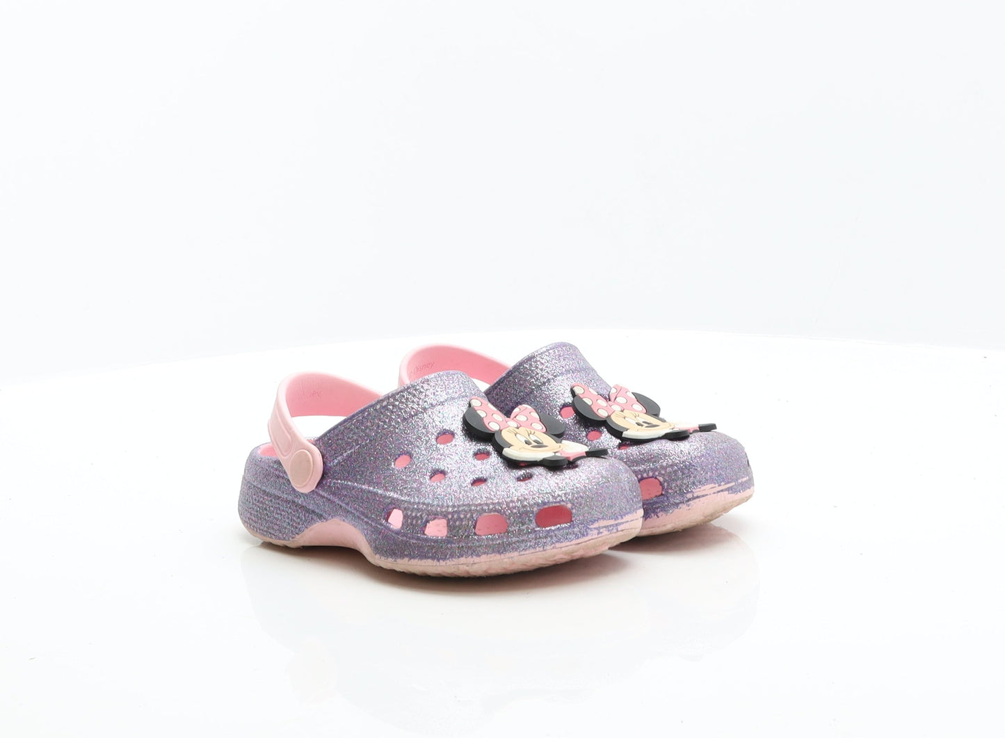 Preworn Girls Purple Rubber Clog Flat UK 10 28 - Minnie Mouse