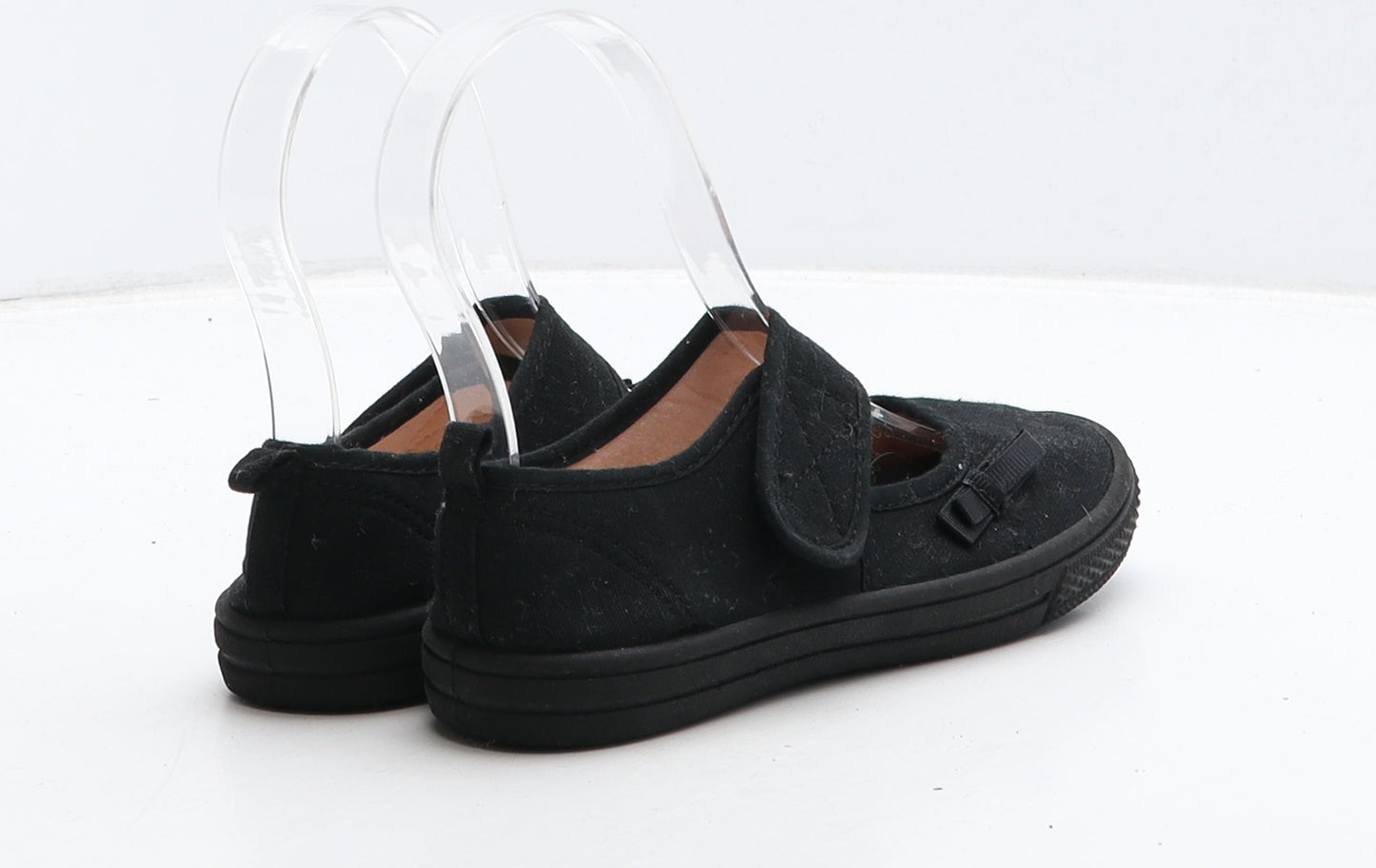 F&F Girls Black Fabric Mary Jane Flat UK 10 28
