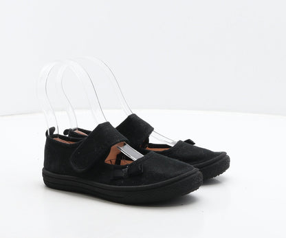F&F Girls Black Fabric Mary Jane Flat UK 10 28