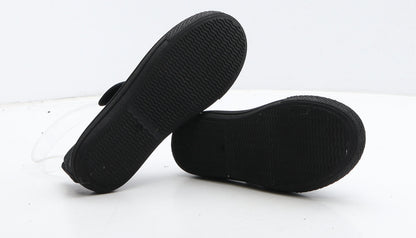 F&F Girls Black Fabric Mary Jane Flat UK 10 28
