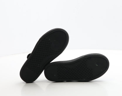 George Girls Black Fabric Mary Jane Flat UK 10 28 - Heart Detail