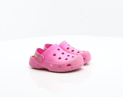 Preworn Girls Pink Rubber Clog Flat UK 6 23