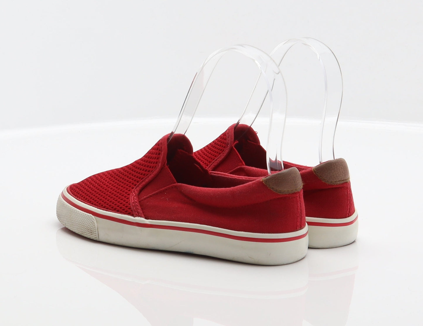 F&F Girls Red Polyester Slip On Flat UK 12 31
