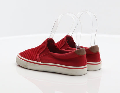 F&F Girls Red Polyester Slip On Flat UK 12 31