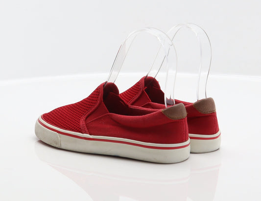 F&F Girls Red Polyester Slip On Flat UK 12 31