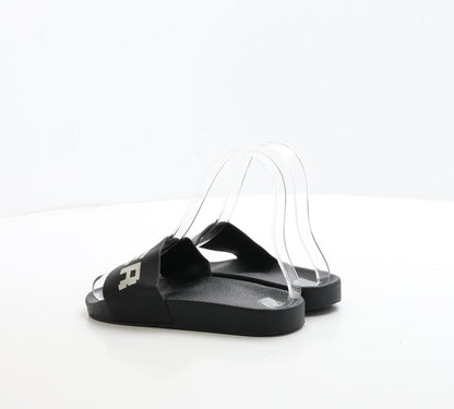 Preworn Boys Black Rubber Slider Sandal UK 1 33 - Game Over