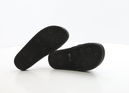 Preworn Boys Black Rubber Slider Sandal UK 1 33 - Game Over