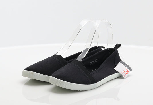 Primark Womens Black Fabric Slip On Flat UK 3 36