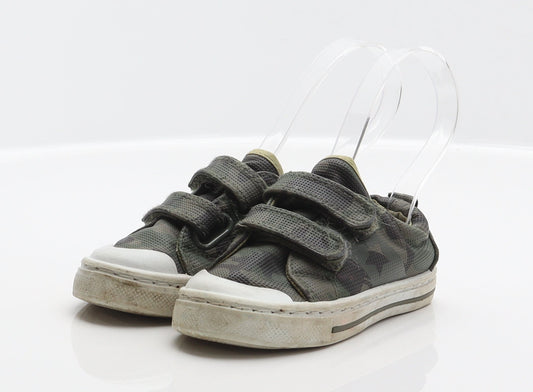 F&F Boys Green Camouflage Synthetic Trainer UK 6 23