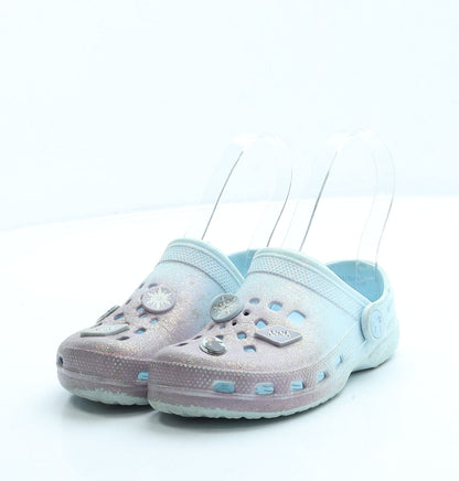 Preworn Girls Blue Rubber Clog Sandal UK 8 26 - Frozen
