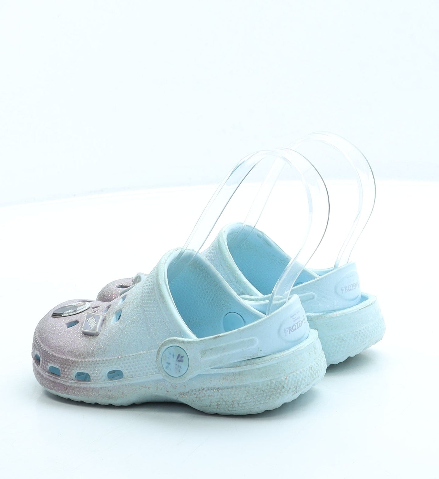 Preworn Girls Blue Rubber Clog Sandal UK 8 26 - Frozen