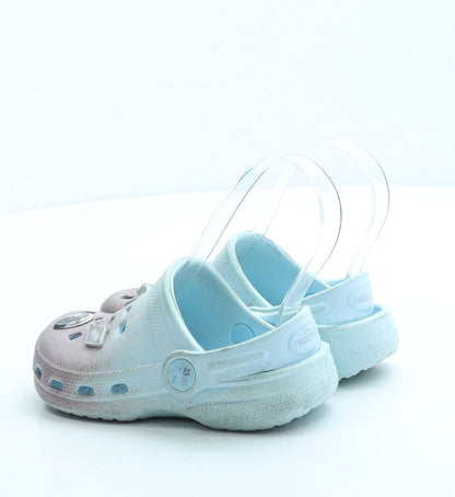 Preworn Girls Blue Rubber Clog Sandal UK 8 26 - Frozen
