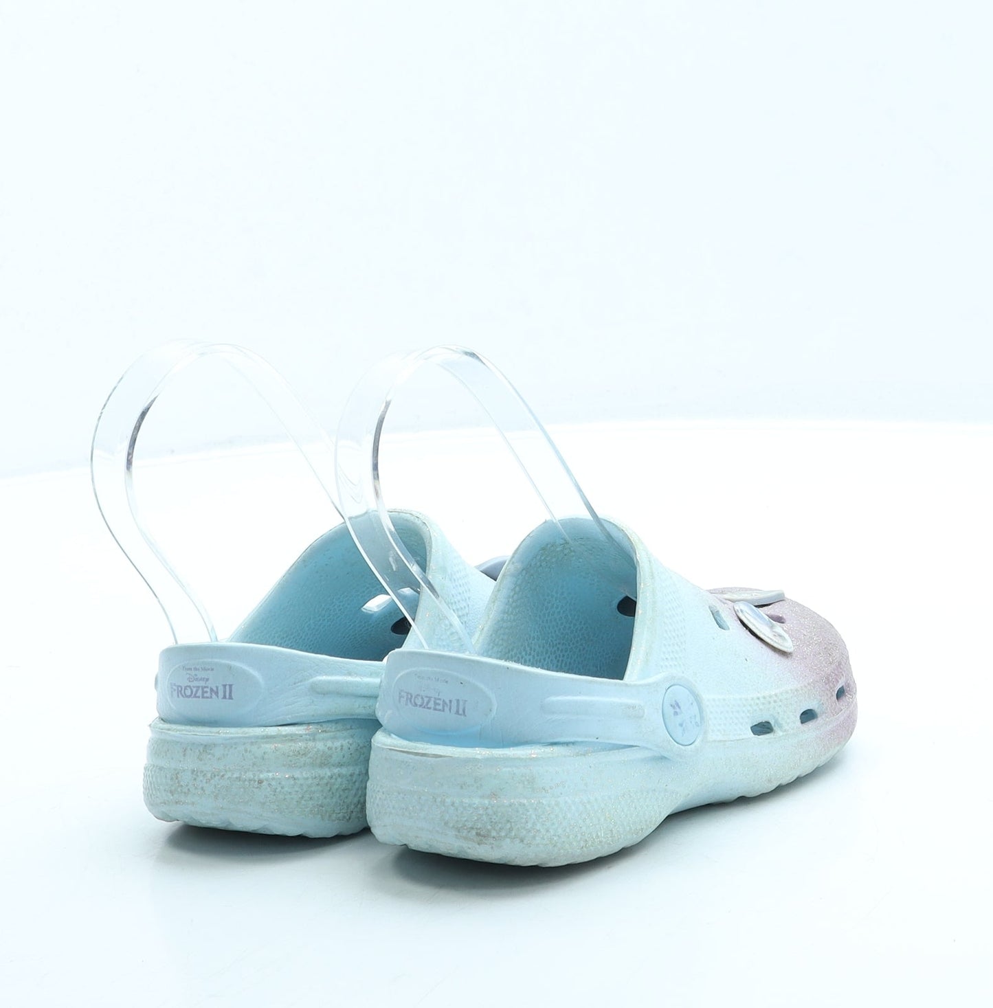 Preworn Girls Blue Rubber Clog Sandal UK 8 26 - Frozen