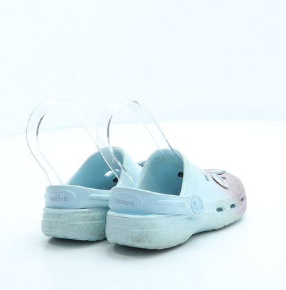Preworn Girls Blue Rubber Clog Sandal UK 8 26 - Frozen