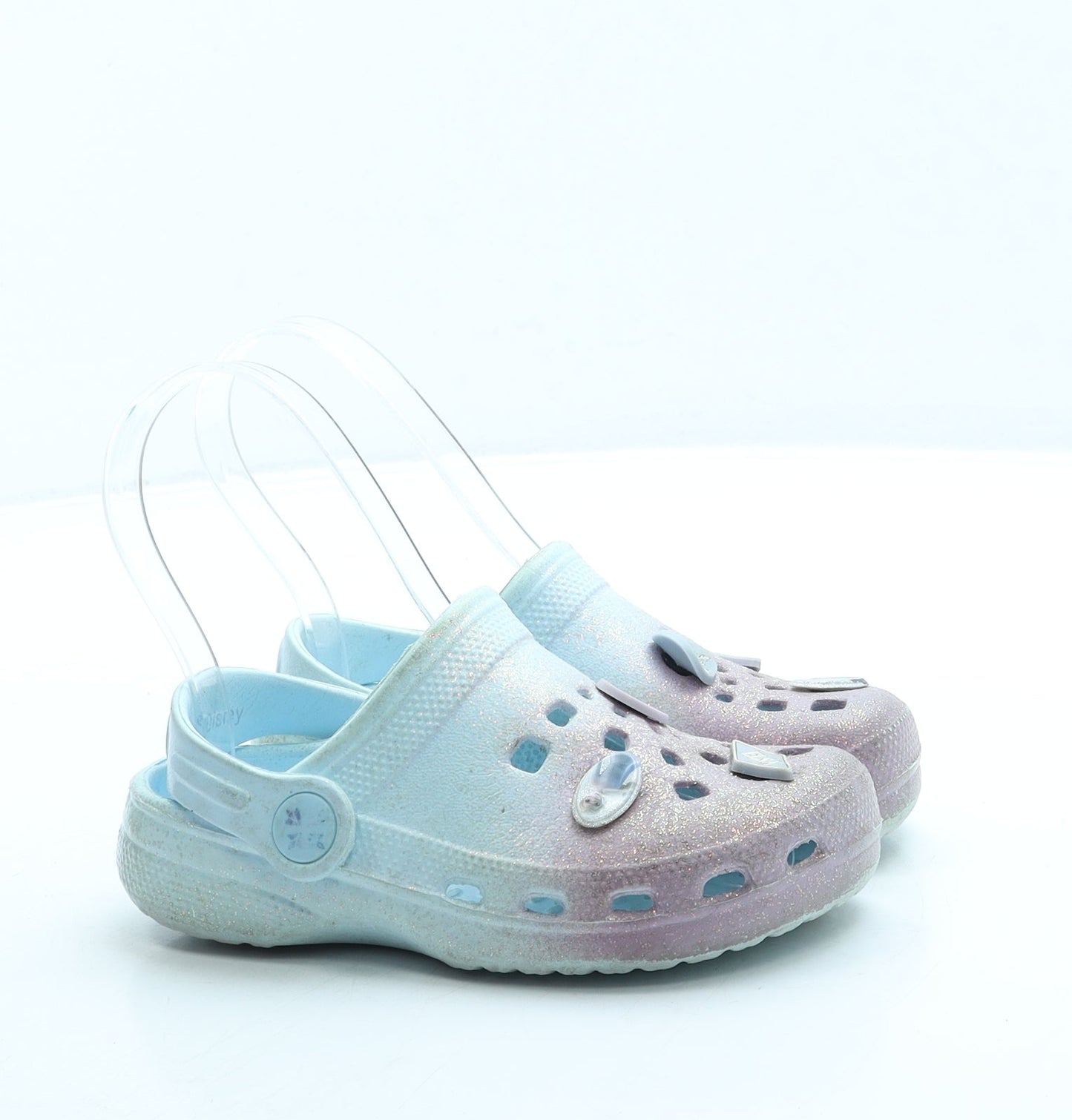 Preworn Girls Blue Rubber Clog Sandal UK 8 26 - Frozen