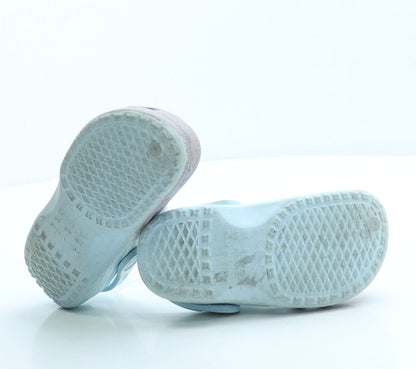 Preworn Girls Blue Rubber Clog Sandal UK 8 26 - Frozen
