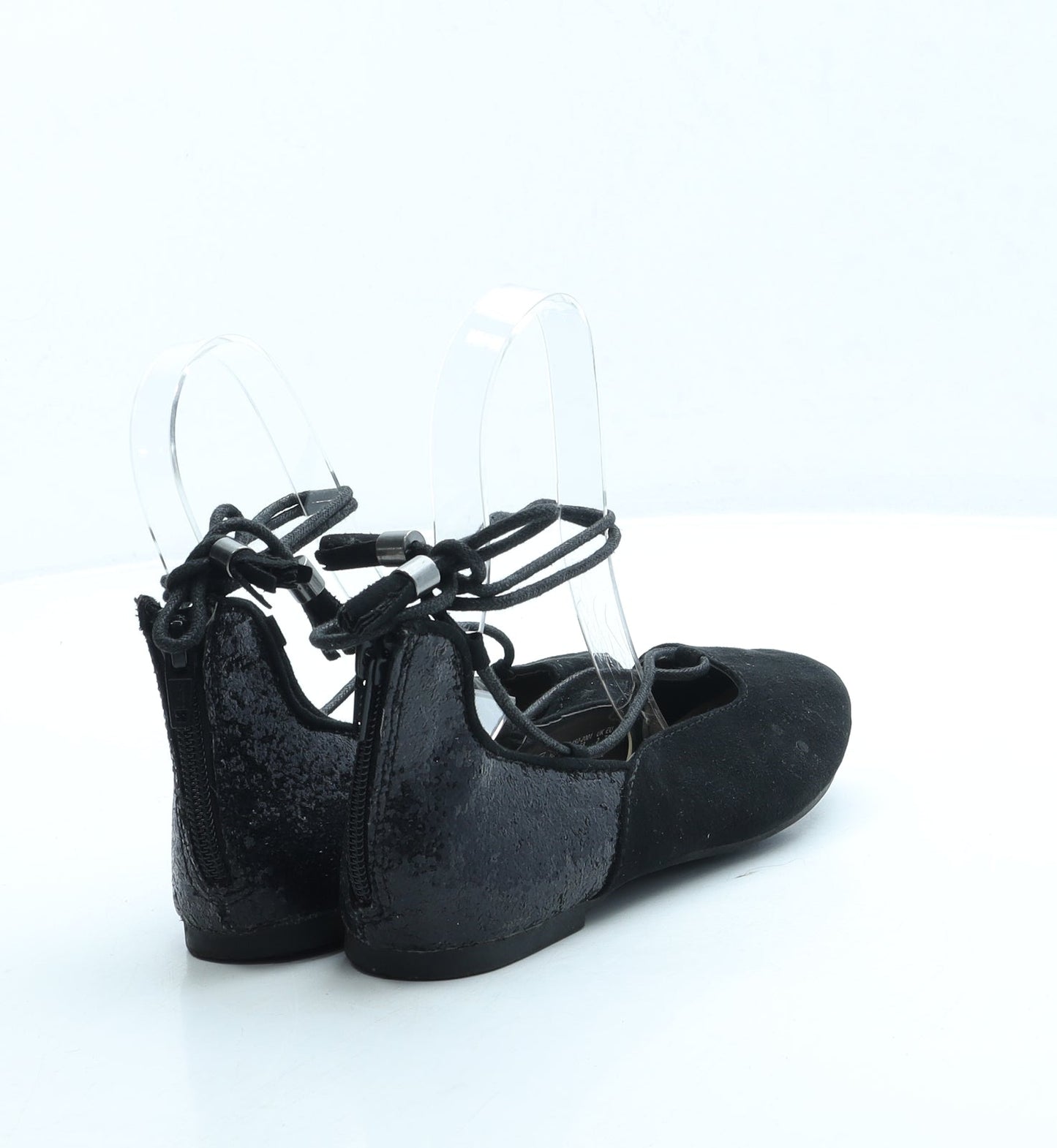 F&F Girls Black Polyester Flat UK 2 34