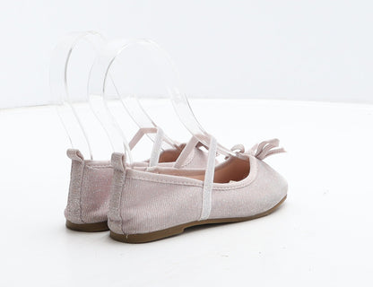 F&F Girls Pink Synthetic Ballet Flat UK 8 26