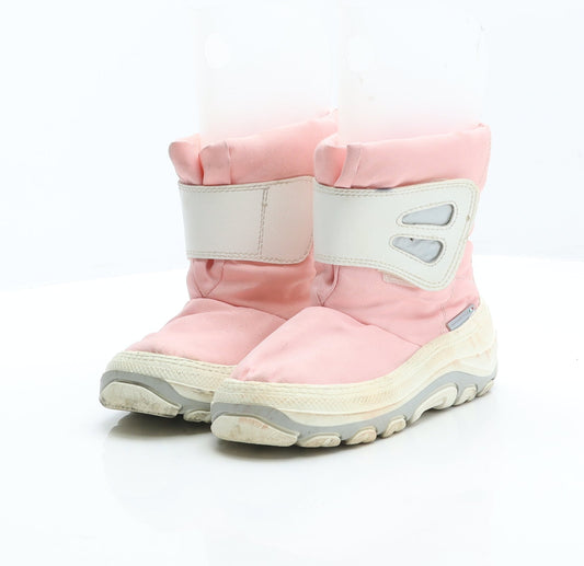 Preworn Girls Pink Synthetic Snow Boot Boot UK 9.5 27