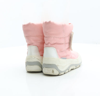 Preworn Girls Pink Synthetic Snow Boot Boot UK 9.5 27