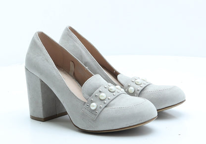 Primark Womens Grey Suede Court Heel UK 6 39