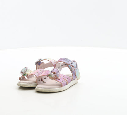 Primark Girls Multicoloured Polyester Fisherman Sandal UK 4 20 - Heart Detail