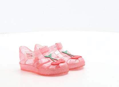 Preworn Girls Pink Rubber Fisherman Sandal UK 4 20 - Cherry Detail