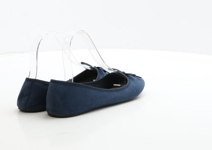 Atmosphere Womens Blue Suede Ballet Flat UK 4 37