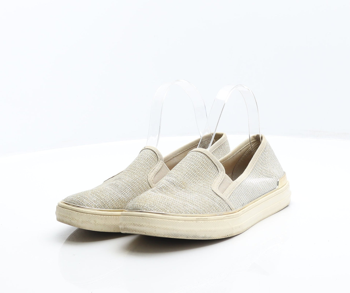 F&F Womens Gold Synthetic Loafer Flat UK 6 39