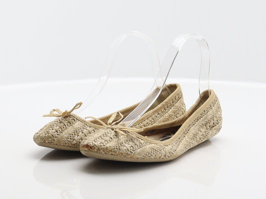 F&F Womens Beige Synthetic Ballet Flat UK 4 37