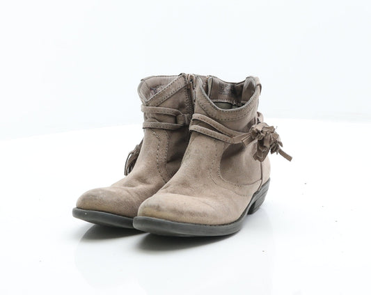 F&F Girls Brown Synthetic Cowboy Boot UK 11 29