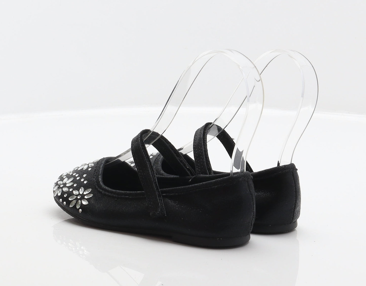 Walkright Girls Black Floral Polyester Mary Jane Flat UK 10