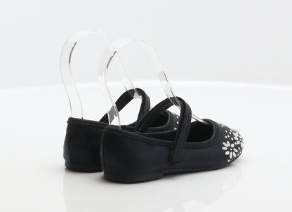 Walkright Girls Black Floral Polyester Mary Jane Flat UK 10