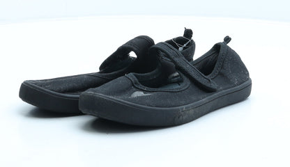 George Girls Black Fabric Mary Jane Casual UK 12 31 - School shoes