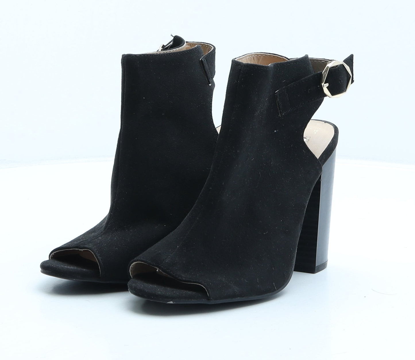 Primark Womens Black Suede Slingback Heel UK 3 36