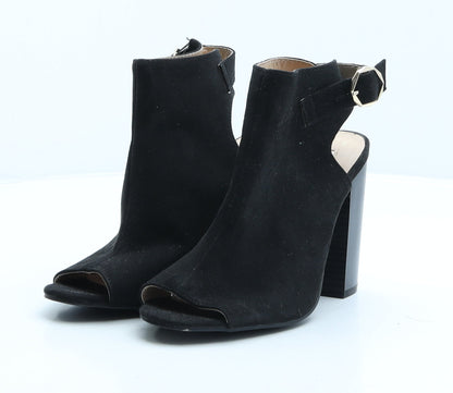 Primark Womens Black Suede Slingback Heel UK 3 36