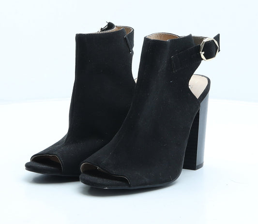 Primark Womens Black Suede Slingback Heel UK 3 36