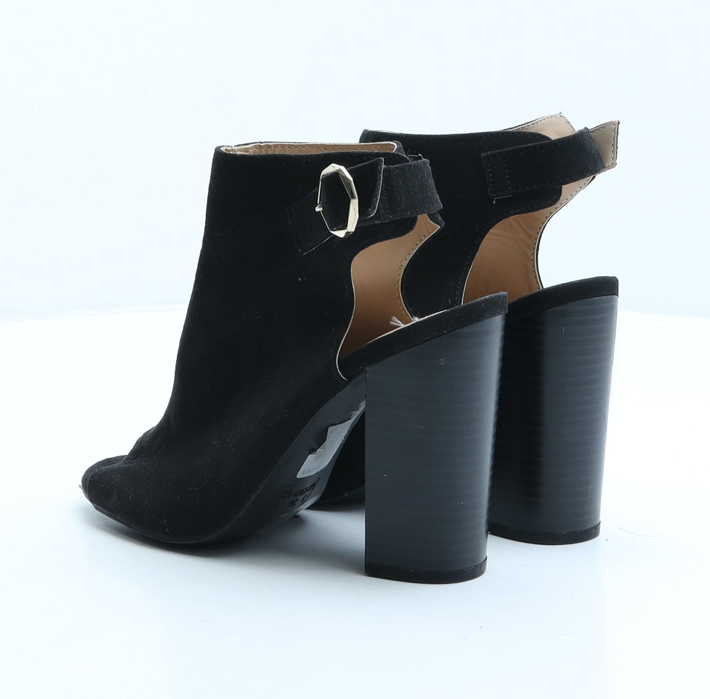 Primark Womens Black Suede Slingback Heel UK 3 36