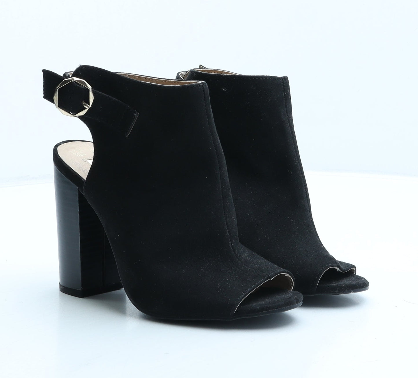 Primark Womens Black Suede Slingback Heel UK 3 36