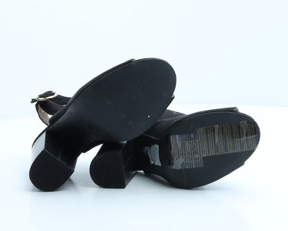 Primark Womens Black Suede Slingback Heel UK 3 36