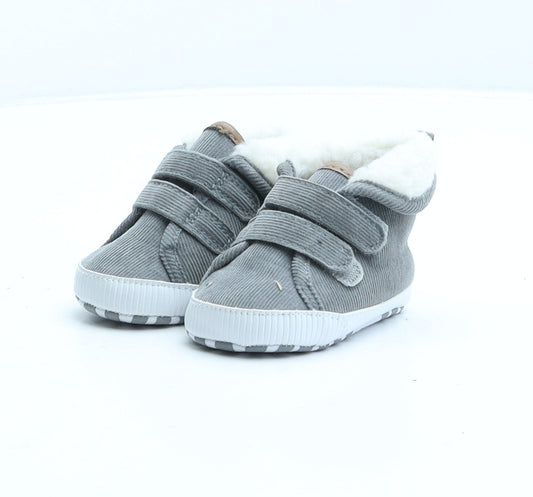 Primark Boys Grey Polyester Shearling Style Boot UK 0-6 Months