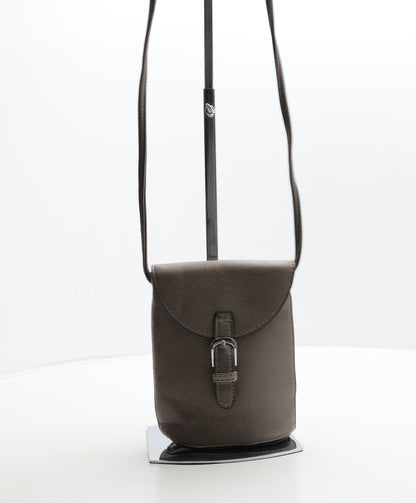 Preworn Womens Brown Polyurethane Crossbody Size Small