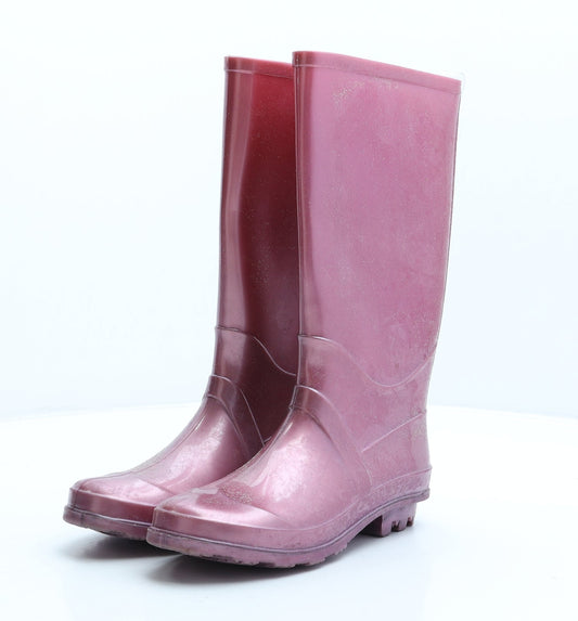 F&F Womens Pink Rubber Wellies Boot UK 2