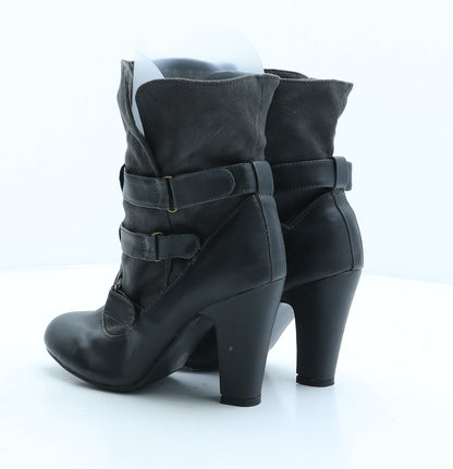 Atmosphere Womens Grey Suede Biker Boot UK 4