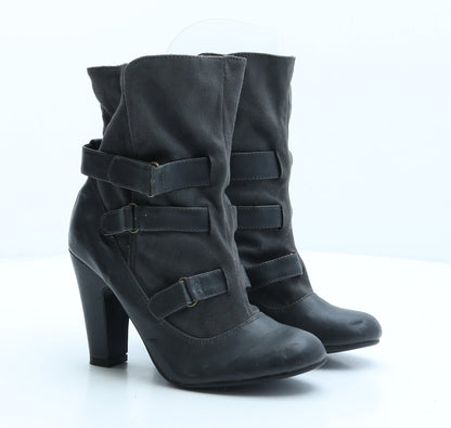 Atmosphere Womens Grey Suede Biker Boot UK 4