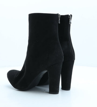Preworn Womens Black Suede Bootie Boot UK 8