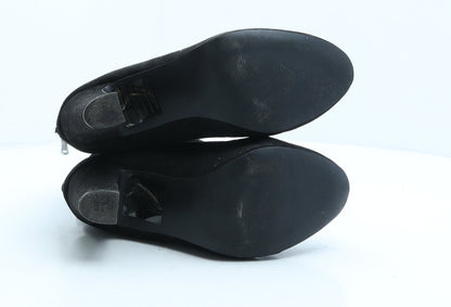 Preworn Womens Black Suede Bootie Boot UK 8