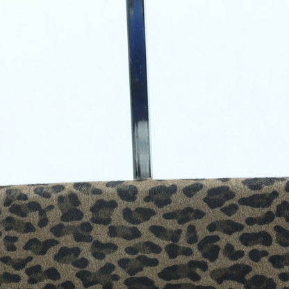Preworn Womens Brown Animal Print Polyester Clutch Size Small - Leopard Print
